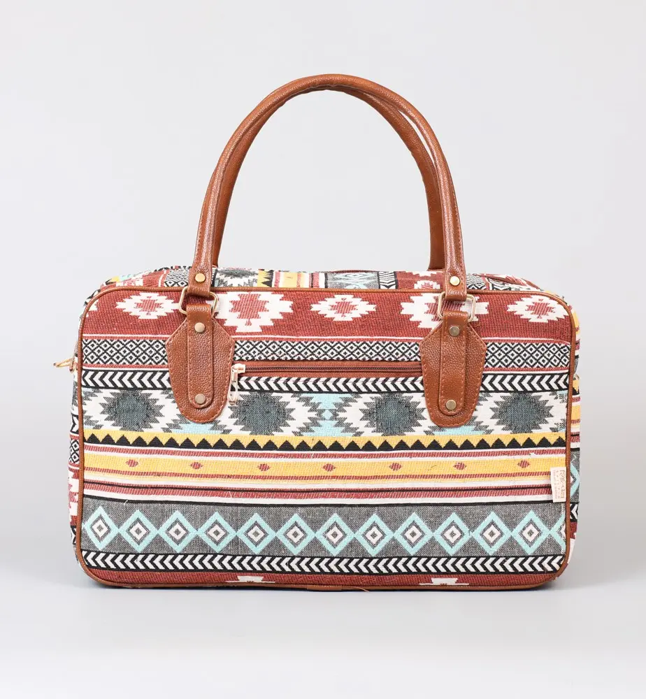 Vintage Brown Stripes Travel Bag
