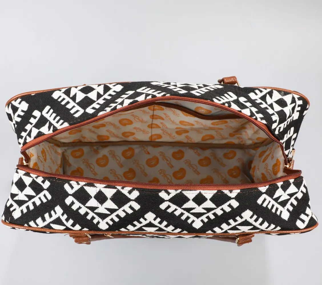 Vintage Beige Abstract Travel Bag
