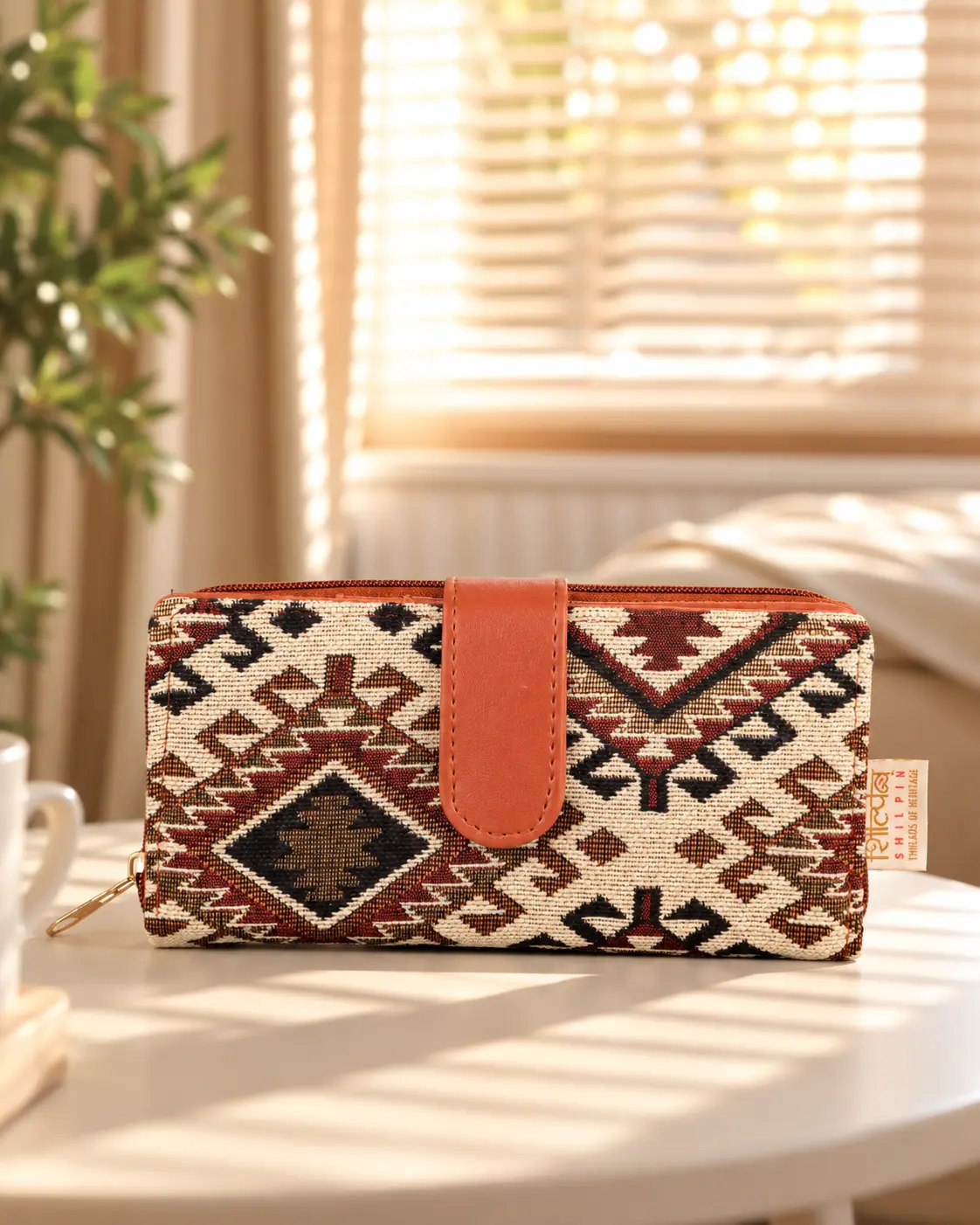 Vintage Tribal Triangle Flap Wallet