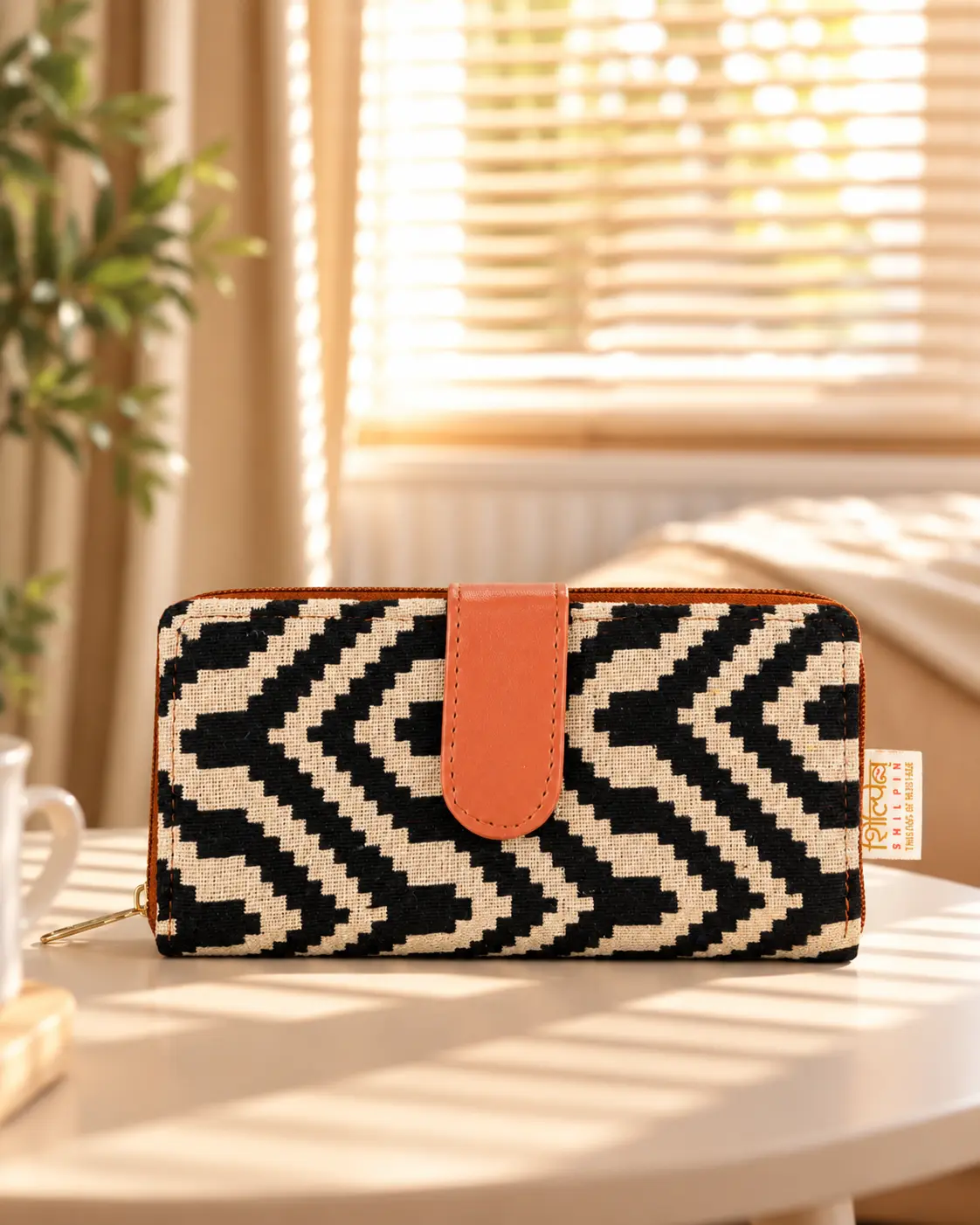 Vintage Zigzag Flap Wallet