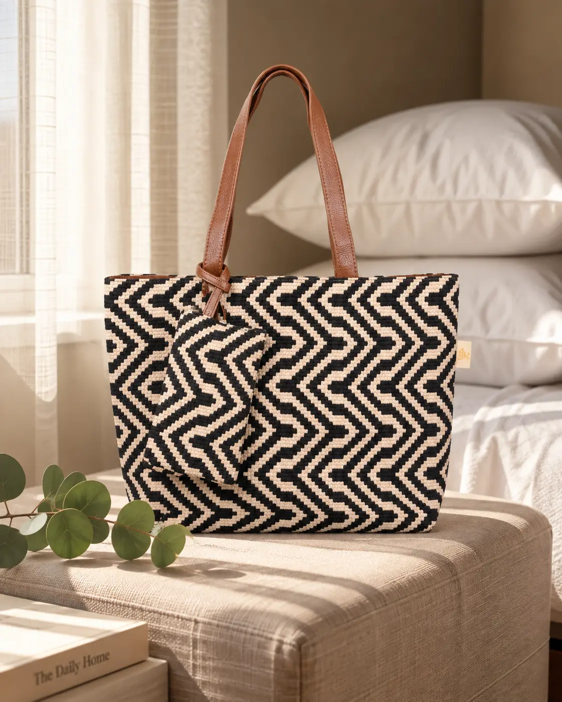 Vintage Zigzag Tote