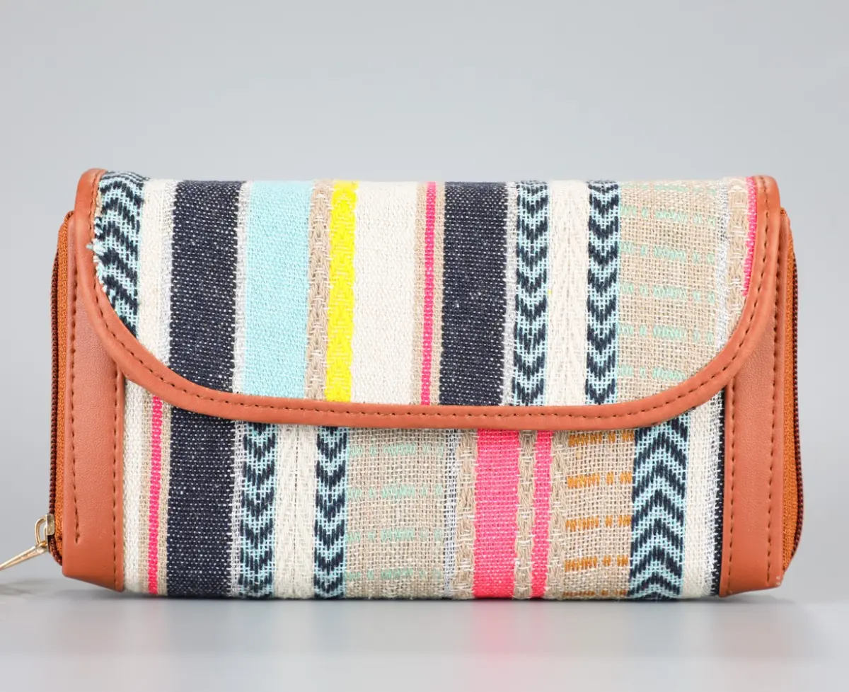 Vintage Satrangi Double Zipped  Wallet