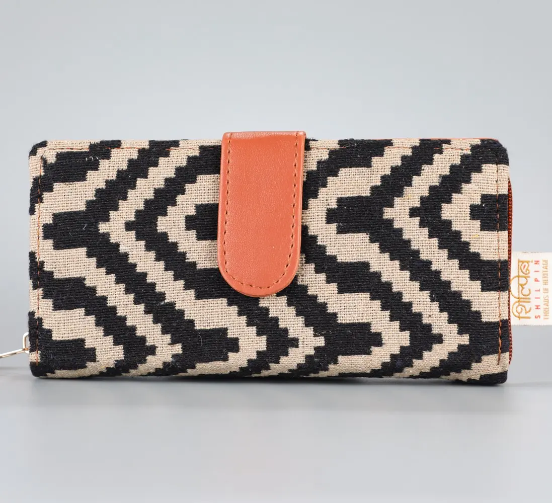 Vintage Zigzag Flap Wallet