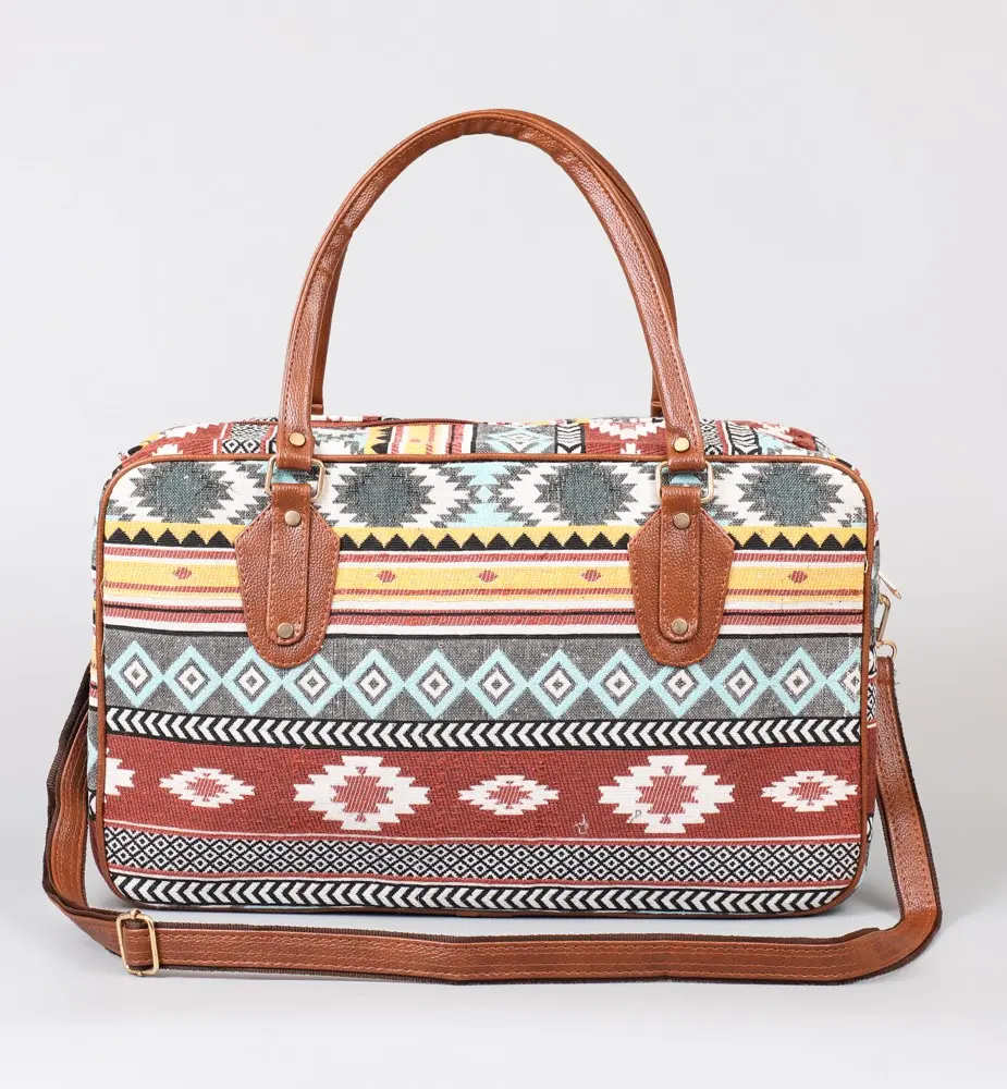 Vintage Brown Stripes Travel Bag