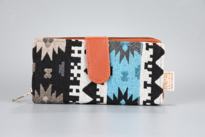 Vintage Blue Stripes Flap Wallet