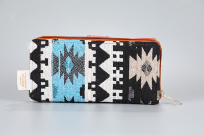 Vintage Blue Stripes Flap Wallet