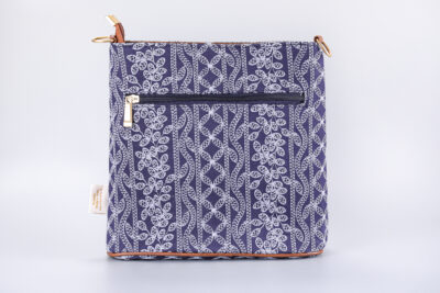 Lucknowi Stitch Navy Square Sling Bag