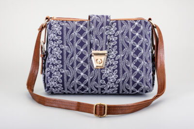 Lucknowi Stitch Navy Blue Capsule Sling Bag