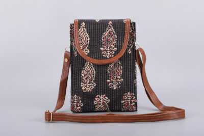 Jaipur Beige Bold Block Mobile Sling Bag