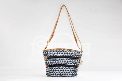 Indigo Aztec Triangle Jaipur Basket Sling Bag