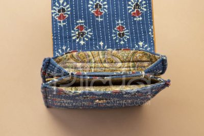 Indigo Aztec Triangle Jaipur Mobile Sling Bag