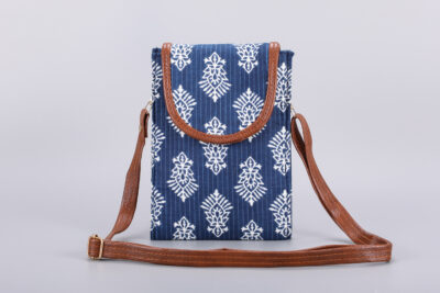 Jaipur Indigo Big Floral Mobile Sling Bag