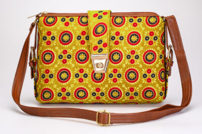 Mustard Red Rounds Jaipur Capsule Sling Bag