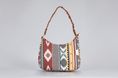 Vintage Brown Stripes Baguette Sling Bag