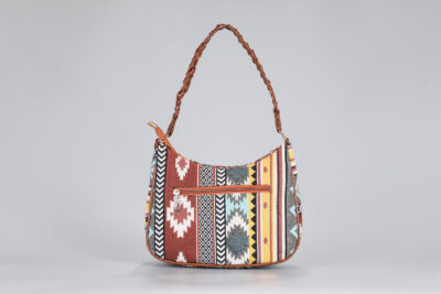 Vintage Brown Stripes Baguette Sling Bag