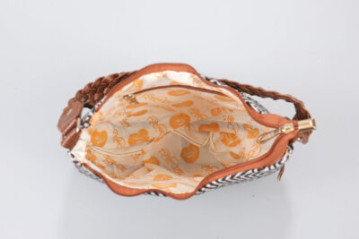 Vintage White Flowers Baguette Sling Bag