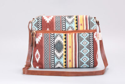 Vintage Brown Stripes Messenger Sling Bag
