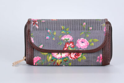 Pink Flowers Jaipur Double Zipped Wallet
