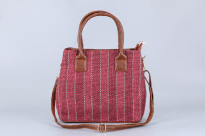 Jute Cherry Red Classic Handbag