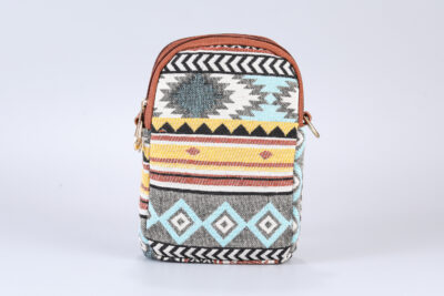 Vintage Brown Stripes Mobile Sling Bag