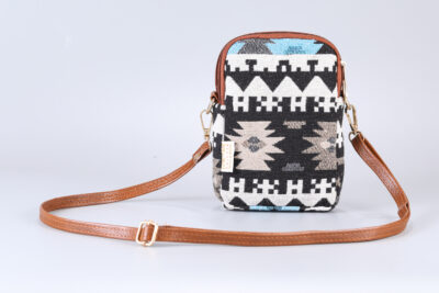 Vintage Blue Stripes Mobile Sling Bag