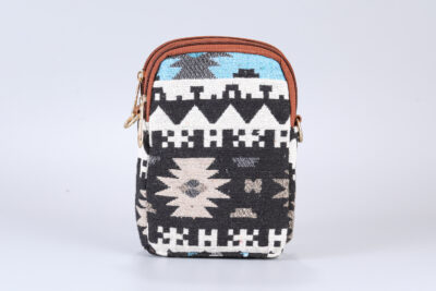 Vintage Blue Stripes Mobile Sling Bag