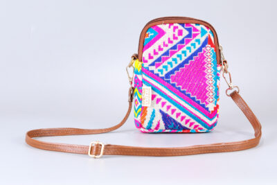 Vintage White Neon Pink Mobile Sling Bag