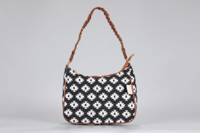 Vintage White Flowers Baguette Sling Bag