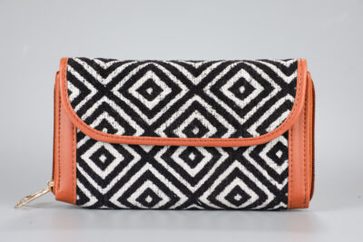 Vintage Black Diamond Double Zipped Wallet