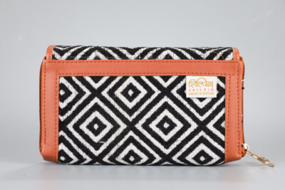 Vintage Black Diamond Double Zipped Wallet