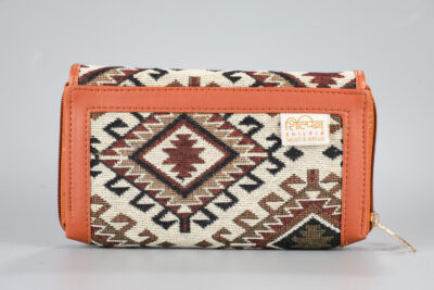 Vintage Tribal Triangle Double Zipped Wallet
