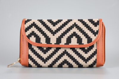 Vintage Zigzag Double Zipped Wallet