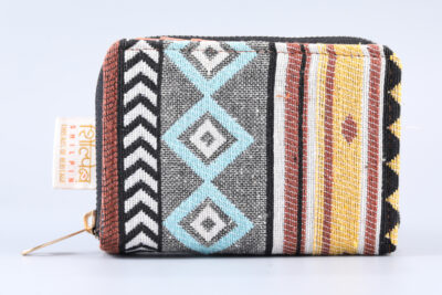 Vintage Brown Stripes Mini Flap Wallet