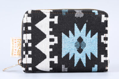 Vintage Blue Stripes Mini Flap Wallet