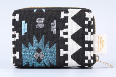 Vintage Blue Stripes Mini Flap Wallet