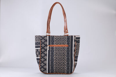 Vintage Beige Abstract Carryall Bag