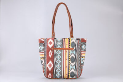 Vintage Brown Stripes Carryall Bag