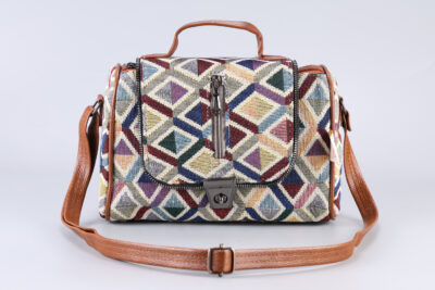 Vintage Diamond Weave Duffle Sling Bag